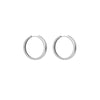 Fashion Simple Gold And Silver Plain Hoop Titanium Steel Earrings