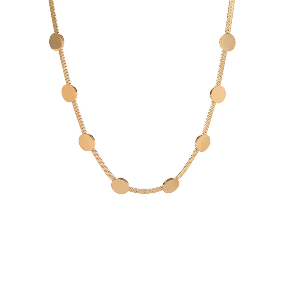 Fashion Simple Gold Titanium Steel Necklace Choker Necklace