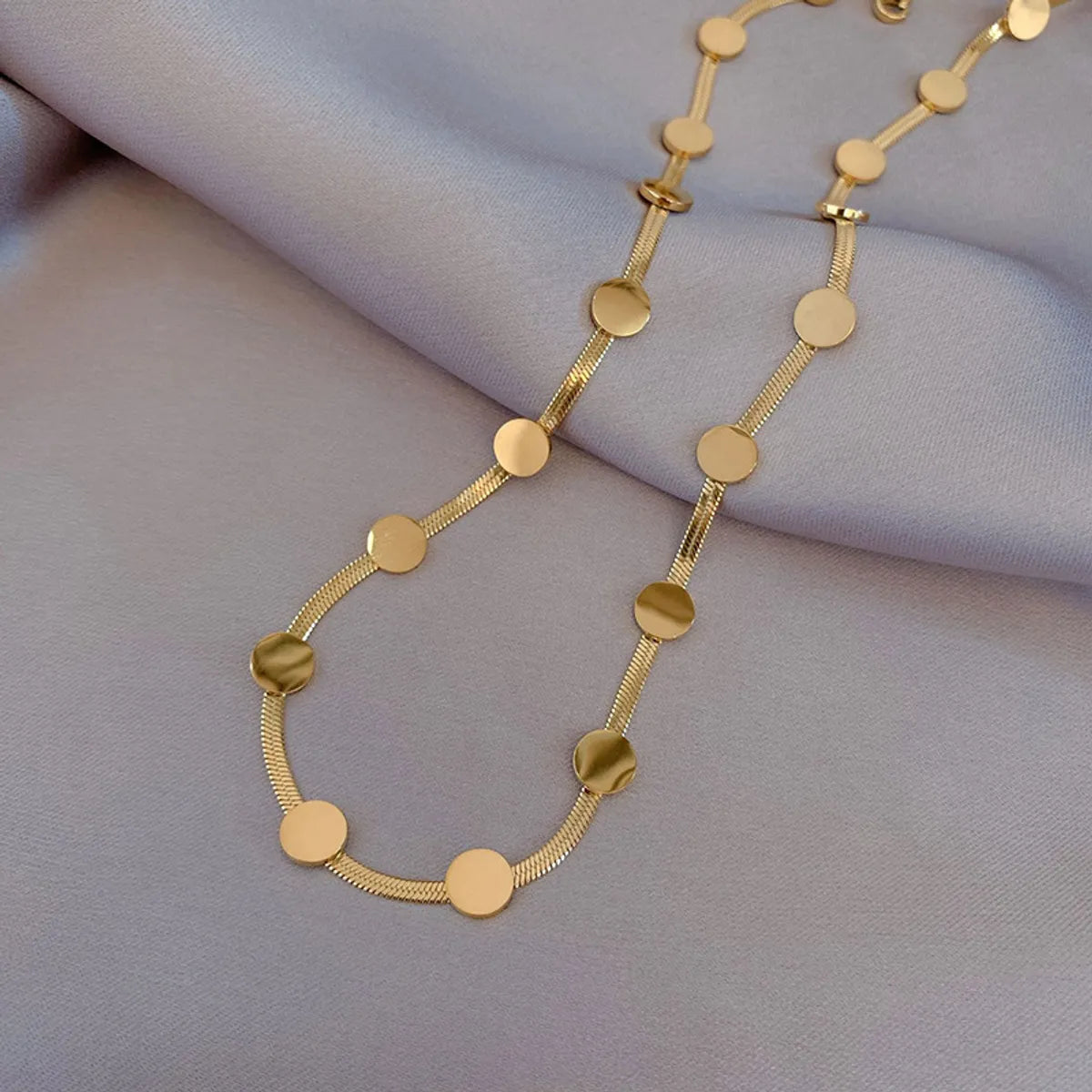 Fashion Simple Gold Titanium Steel Necklace Choker Necklace