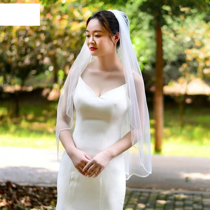 Fashion Simple Headdress With Hair Comb Veil Wedding Short Veil