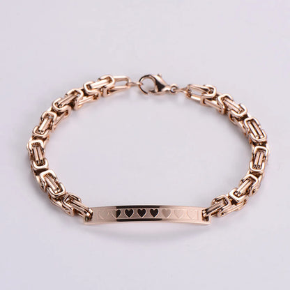 Fashion Simple Heart-shaped Gold Plated Stainless Steel Bracelet