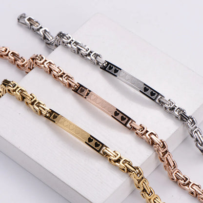 Fashion Simple Heart-shaped Gold Plated Stainless Steel Bracelet