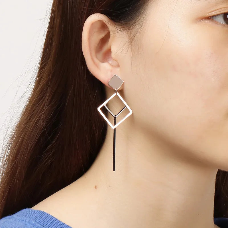 Fashion Geometric Stainless Steel No Inlaid 18K Gold Plated Earrings