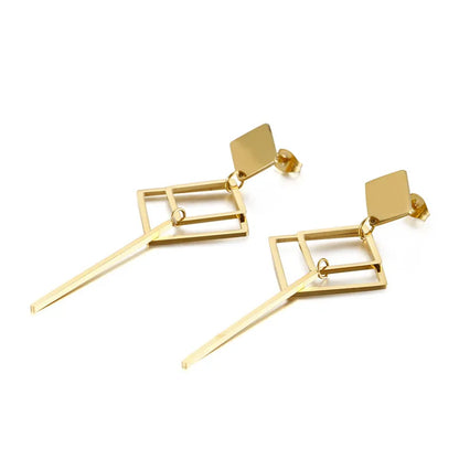 Fashion Geometric Stainless Steel No Inlaid 18K Gold Plated Earrings