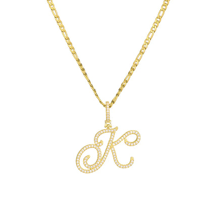 Fashion Letter 304 Stainless Steel Copper Plating Zircon 18K Gold Plated Women'S Necklace