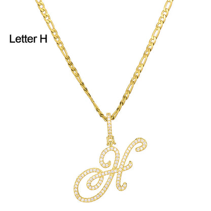 Fashion Letter 304 Stainless Steel Copper Plating Zircon 18K Gold Plated Women'S Necklace