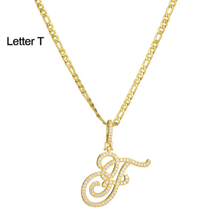 Fashion Letter 304 Stainless Steel Copper Plating Zircon 18K Gold Plated Women'S Necklace