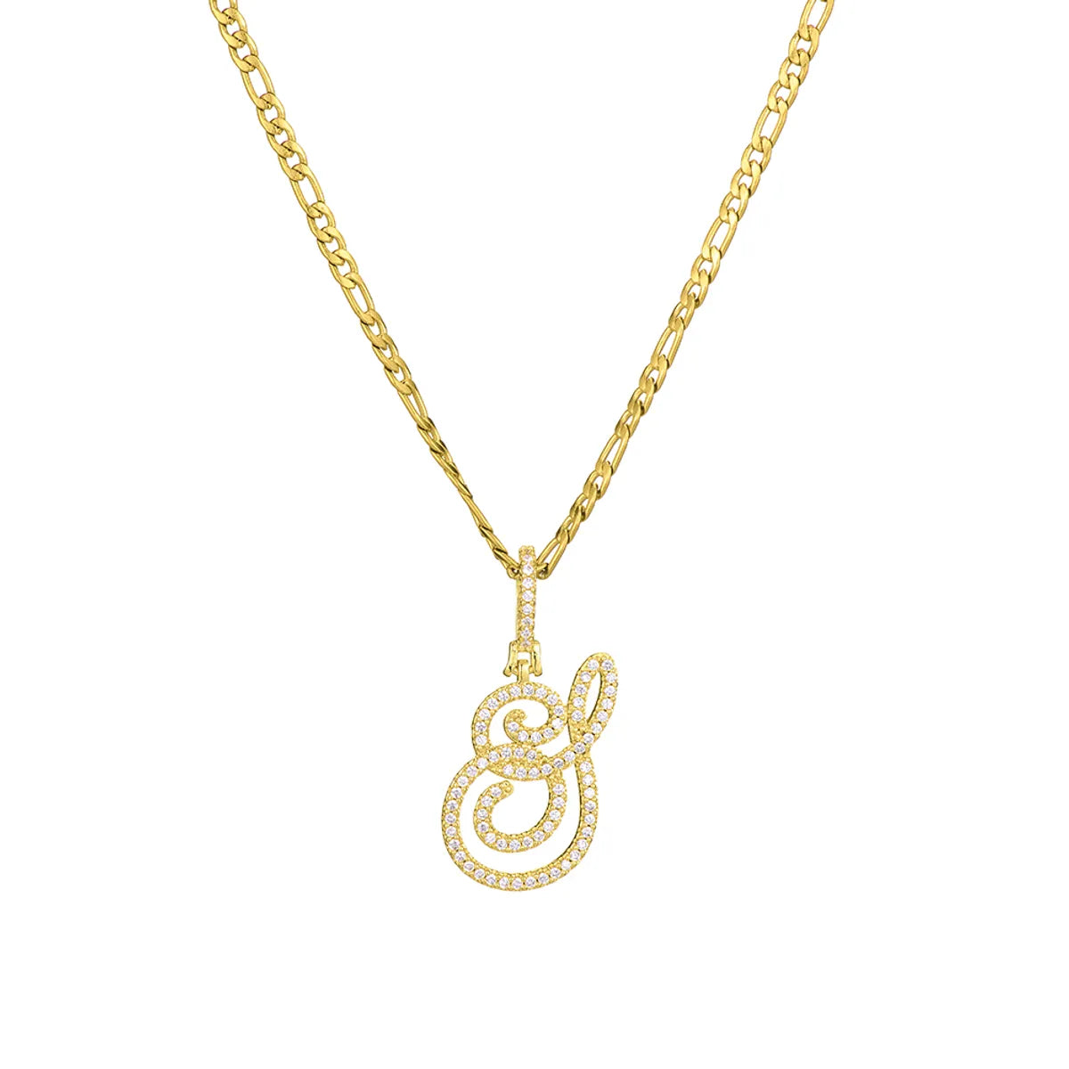 Fashion Letter 304 Stainless Steel Copper Plating Zircon 18K Gold Plated Women'S Necklace