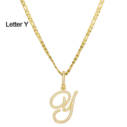 Fashion Letter 304 Stainless Steel Copper Plating Zircon 18K Gold Plated Women'S Necklace