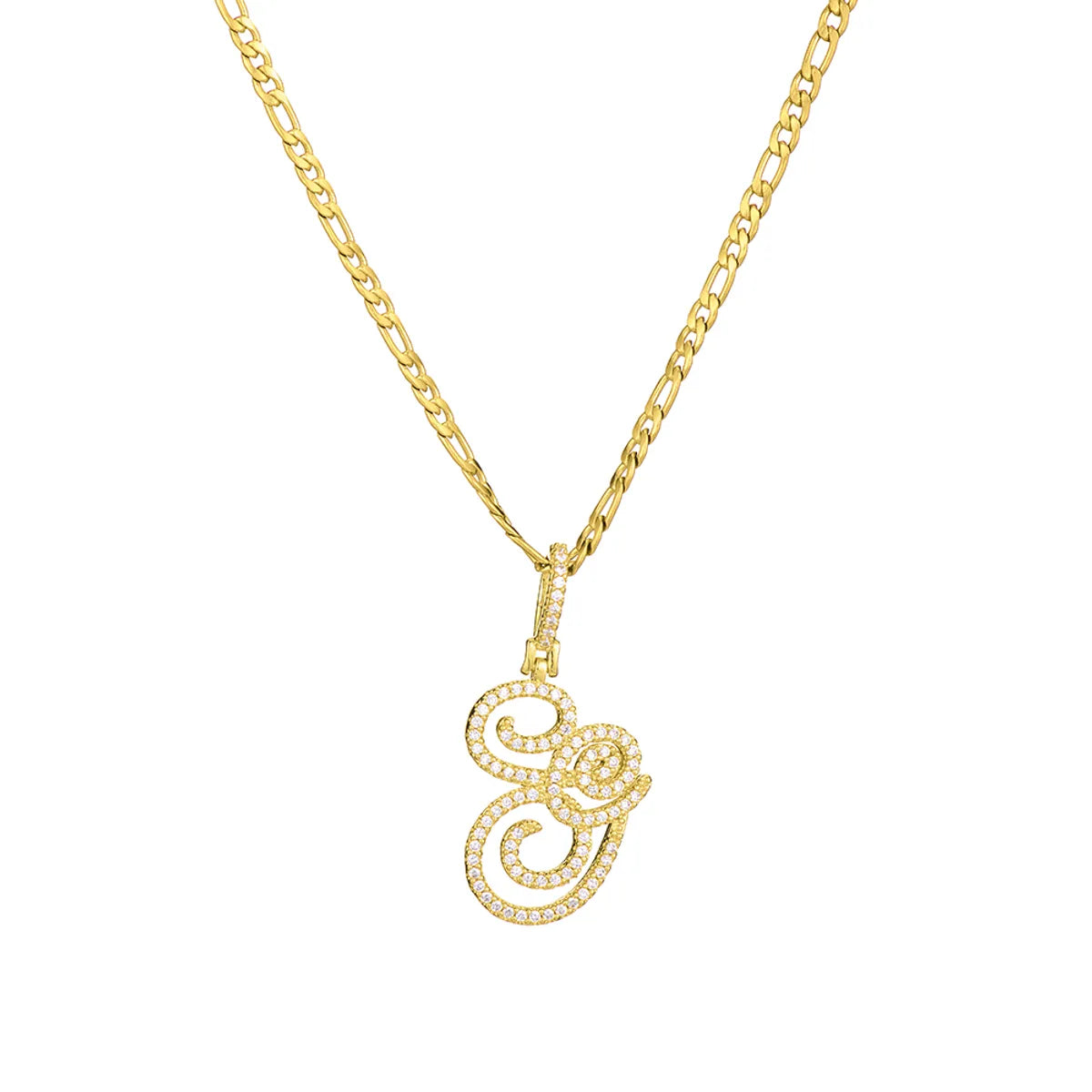 Fashion Letter 304 Stainless Steel Copper Plating Zircon 18K Gold Plated Women'S Necklace