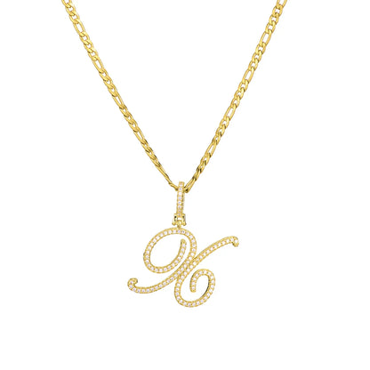 Fashion Letter 304 Stainless Steel Copper Plating Zircon 18K Gold Plated Women'S Necklace