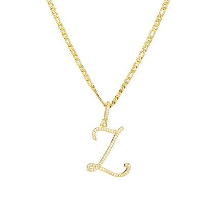 Fashion Letter 304 Stainless Steel Copper Plating Zircon 18K Gold Plated Women'S Necklace