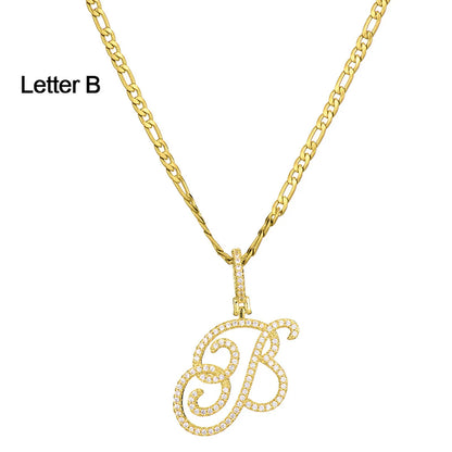 Fashion Letter 304 Stainless Steel Copper Plating Zircon 18K Gold Plated Women'S Necklace