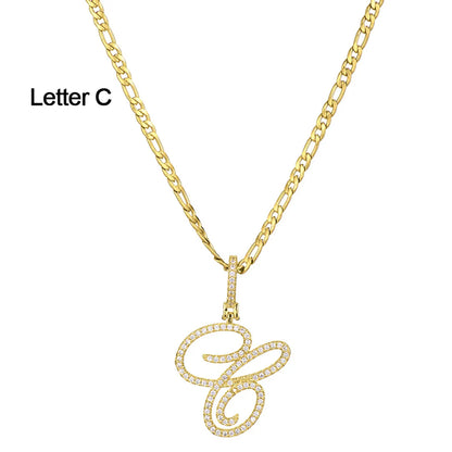 Fashion Letter 304 Stainless Steel Copper Plating Zircon 18K Gold Plated Women'S Necklace