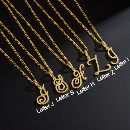 Fashion Letter 304 Stainless Steel Copper Plating Zircon 18K Gold Plated Women'S Necklace