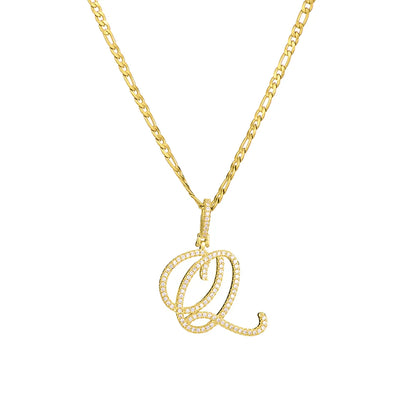 Fashion Letter 304 Stainless Steel Copper Plating Zircon 18K Gold Plated Women'S Necklace