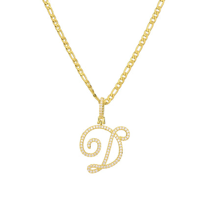 Fashion Letter 304 Stainless Steel Copper Plating Zircon 18K Gold Plated Women'S Necklace