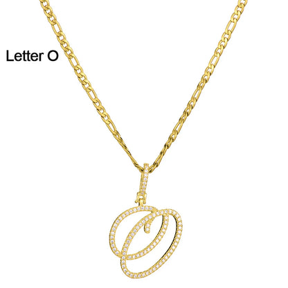 Fashion Letter 304 Stainless Steel Copper Plating Zircon 18K Gold Plated Women'S Necklace