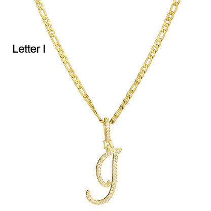 Fashion Letter 304 Stainless Steel Copper Plating Zircon 18K Gold Plated Women'S Necklace