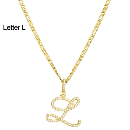 Fashion Letter 304 Stainless Steel Copper Plating Zircon 18K Gold Plated Women'S Necklace