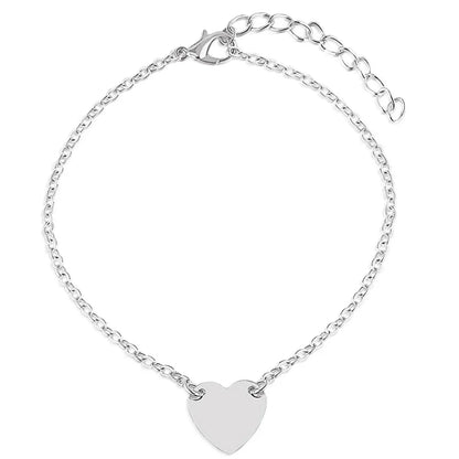 Simple Style Heart Alloy Plating No Inlaid Women's Bracelets