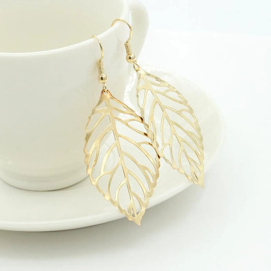 Fashion Simple Mori Metal Leaf Earrings New Leaf Earrings