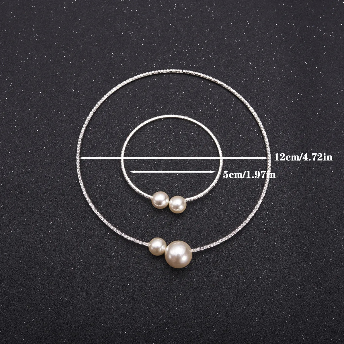 Simple Style Round Alloy Artificial Crystal Artificial Pearls Women's Bracelets Necklace Jewelry Set