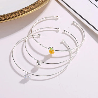 Fashion Simple Pineapple Diamond Bracelet Set