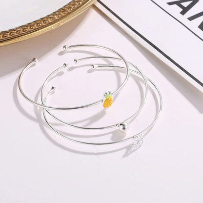 Fashion Simple Pineapple Diamond Bracelet Set