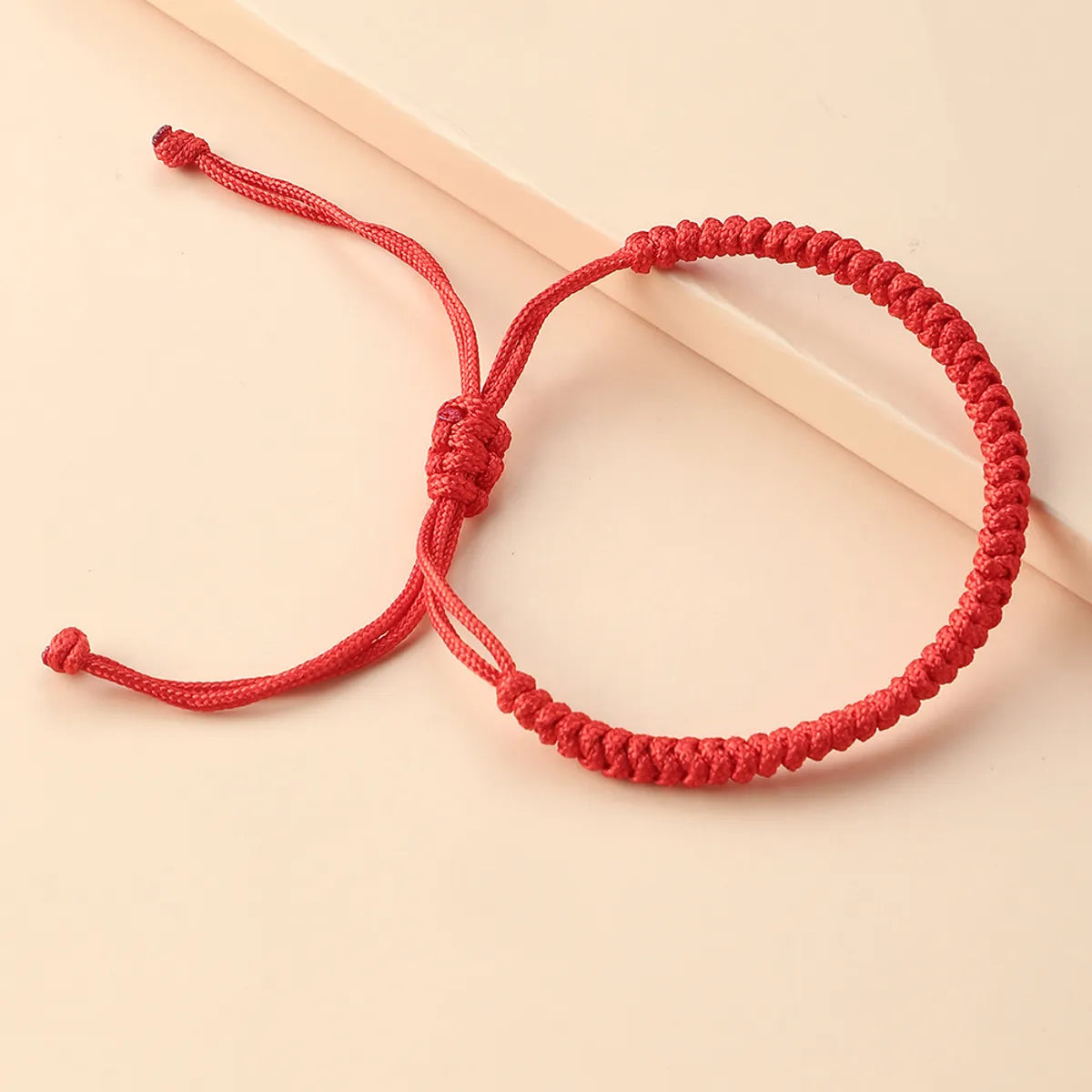 Fashion Simple Red Rope Solid Color Adjustable Bracelet