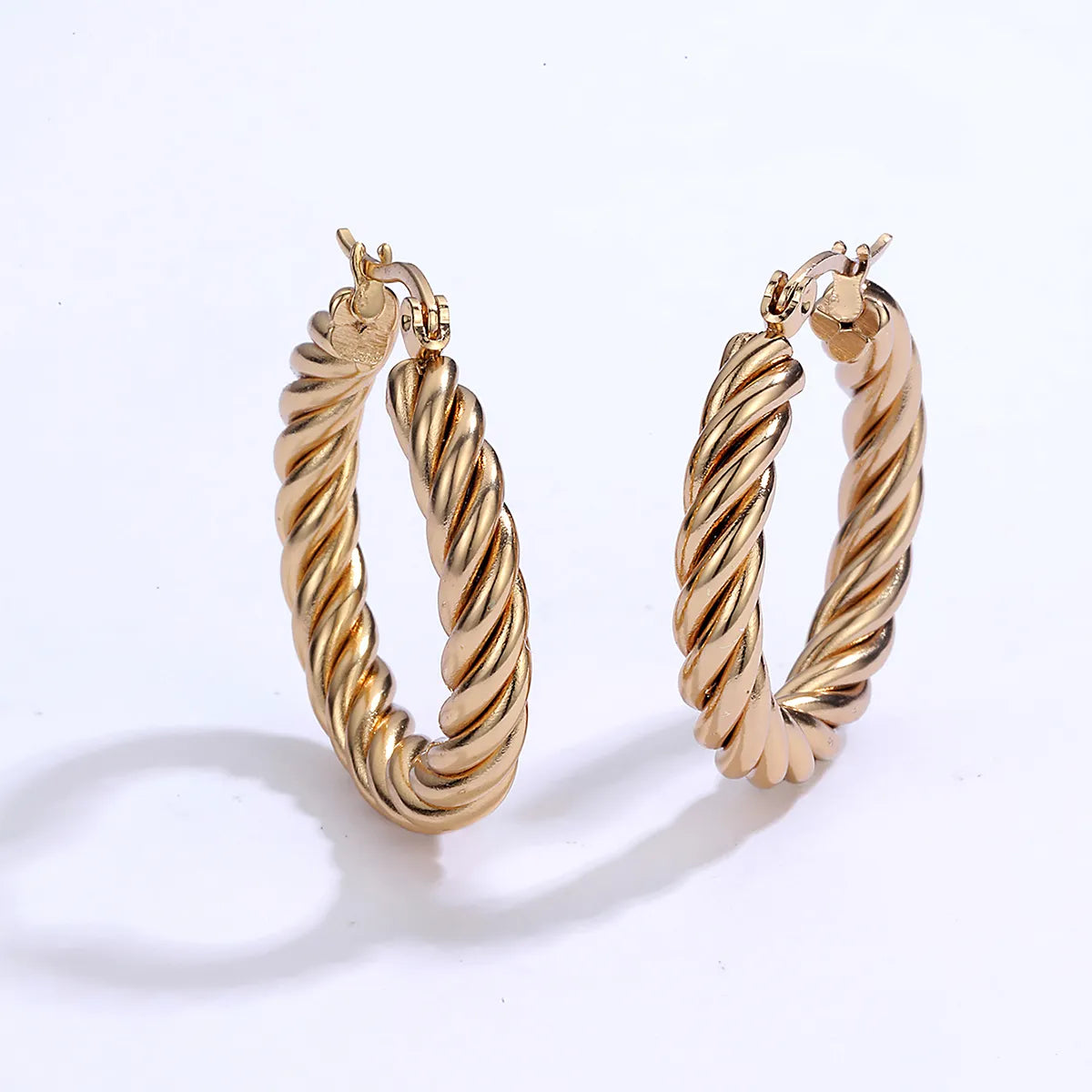 1 Piece Fashion Twist Plating Stainless Steel Earrings