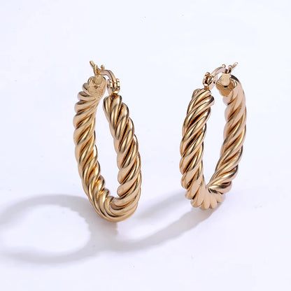 1 Piece Fashion Twist Plating Stainless Steel Earrings