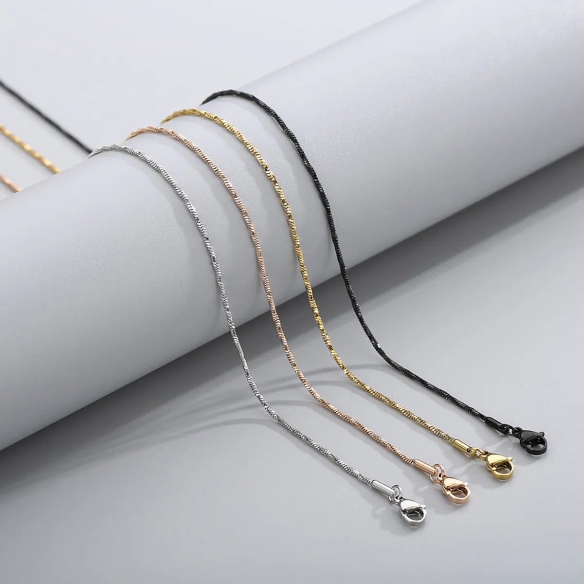 Fashion Simple Stainless Steel Geometric Snake Bone Chain Necklace