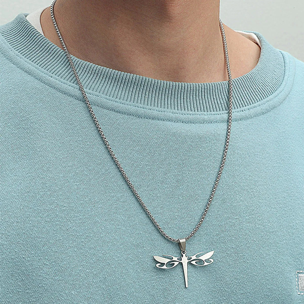 Fashion Simple Stainless Steel Hollow Dragonfly Necklace Wholesale Gooddiy