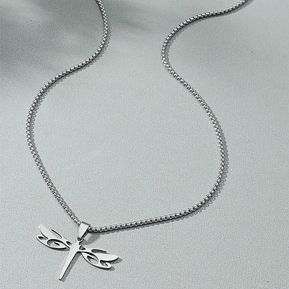 Fashion Simple Stainless Steel Hollow Dragonfly Necklace Wholesale Gooddiy