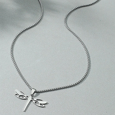 Fashion Simple Stainless Steel Hollow Dragonfly Necklace Wholesale Gooddiy