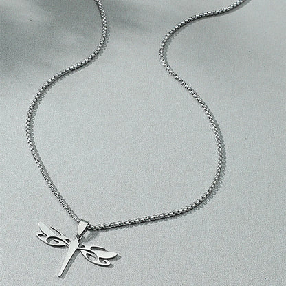 Fashion Simple Stainless Steel Hollow Dragonfly Necklace Wholesale Gooddiy