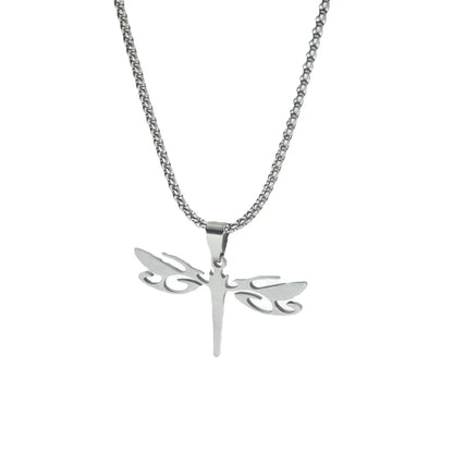 Fashion Simple Stainless Steel Hollow Dragonfly Necklace Wholesale Gooddiy