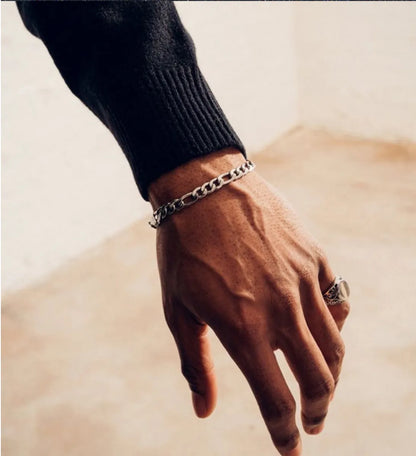 Fashion Simple Stainless Steel Metal Chain Temperament Men'S Bracelet