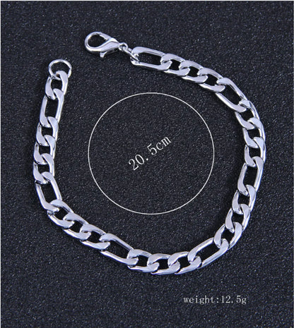 Fashion Simple Stainless Steel Metal Chain Temperament Men'S Bracelet