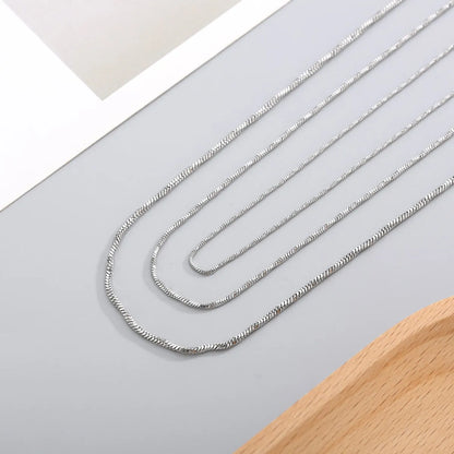 Fashion Simple Stainless Steel Snake Bone Chain Necklace