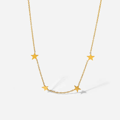 Fashion Simple Star Fine Ball Bead Women's Stainless Steel Necklace