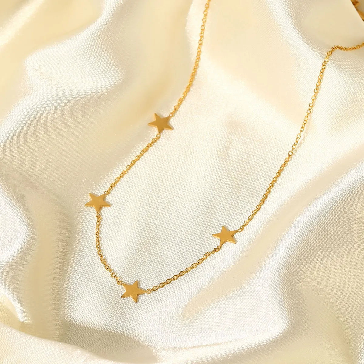 Fashion Simple Star Fine Ball Bead Women's Stainless Steel Necklace