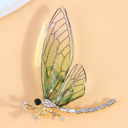 Fashion Simple Style Dragonfly Alloy Inlay Rhinestones Women'S Brooches 1 Piece