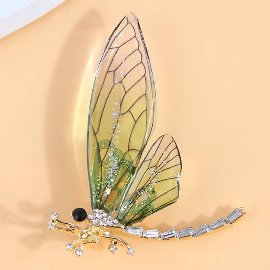 Fashion Simple Style Dragonfly Alloy Inlay Rhinestones Women'S Brooches 1 Piece