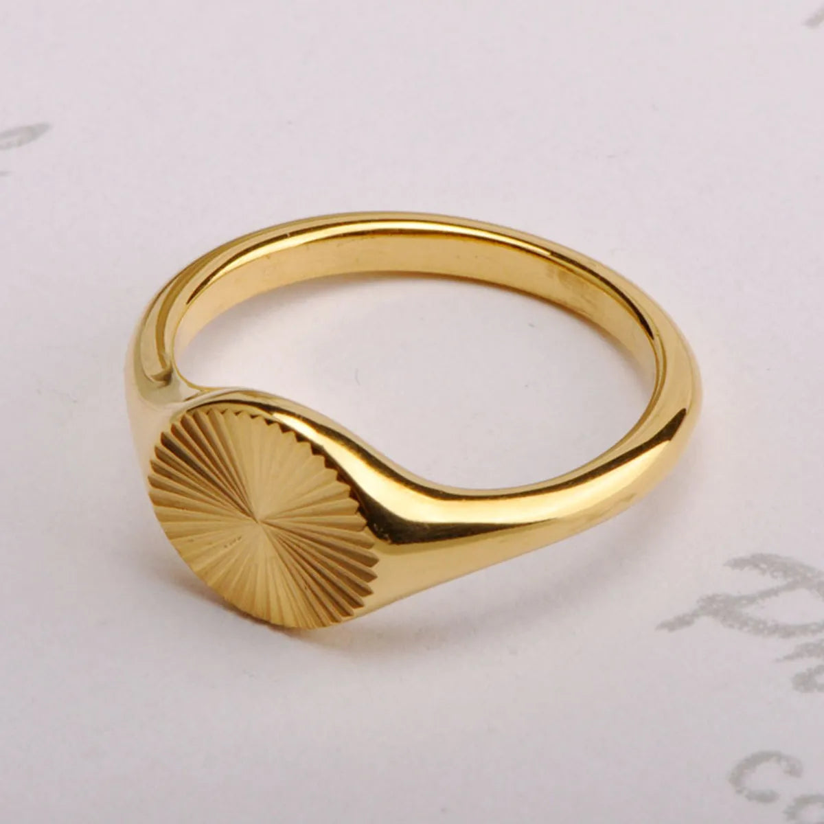 Fashion Simple Style Geometric Titanium Steel Plating Metal Rings