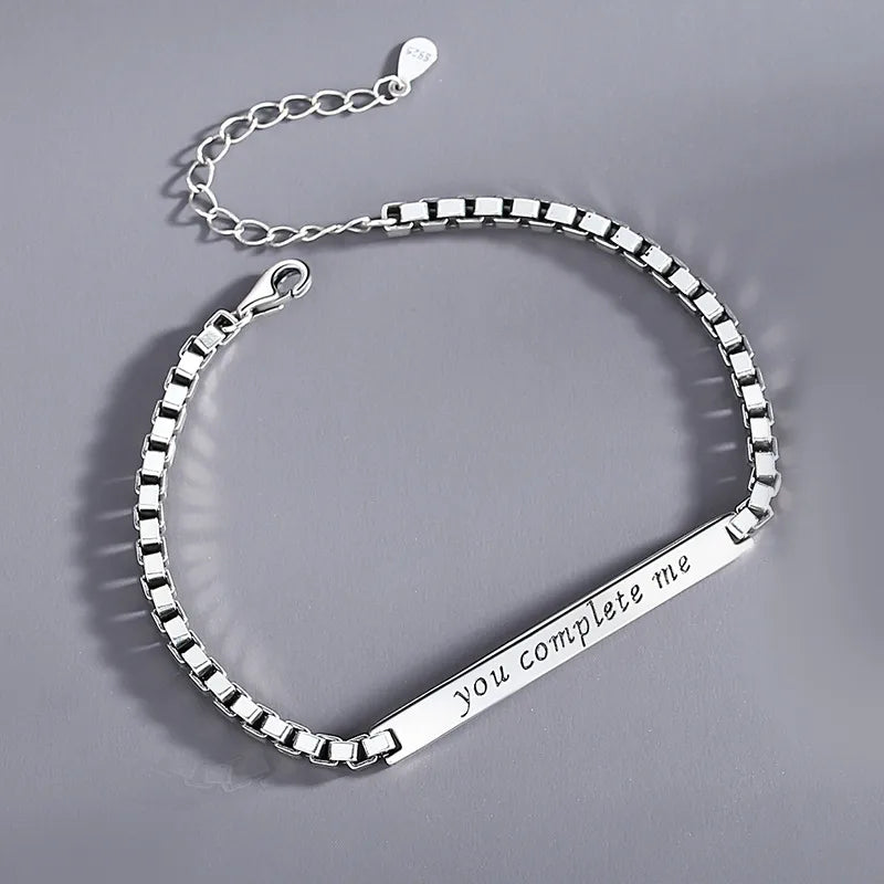 Fashion Simple Style Letter Sterling Silver Plating Bracelets