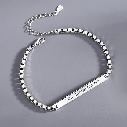 Fashion Simple Style Letter Sterling Silver Plating Bracelets