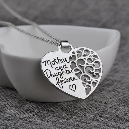 Fashion Simple Style  Mother And Daughter Mother Daughter Eternal Love Pendant Sweater Chain Wholesale Gooddiy