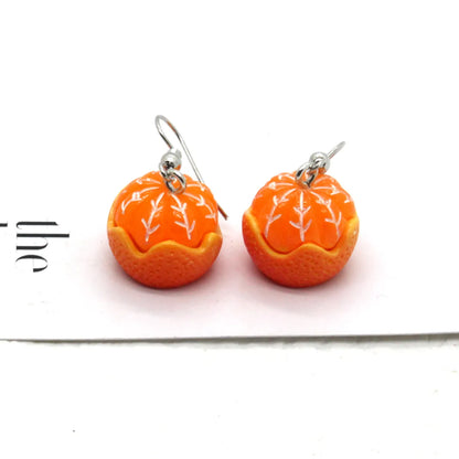 1 Pair Novelty Orange Patchwork Resin Drop Earrings